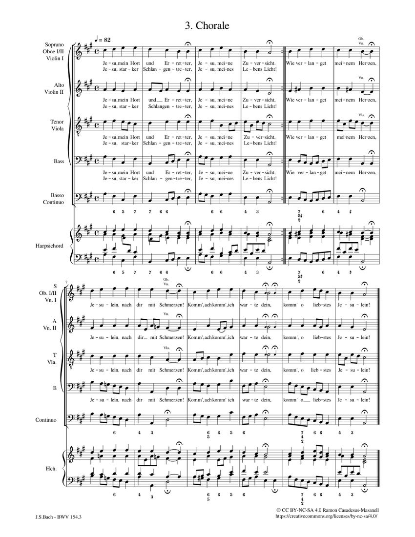 Mein liebster Jesus ist verloren, BWV 154 / Mvt. 3 Johann Sebastian