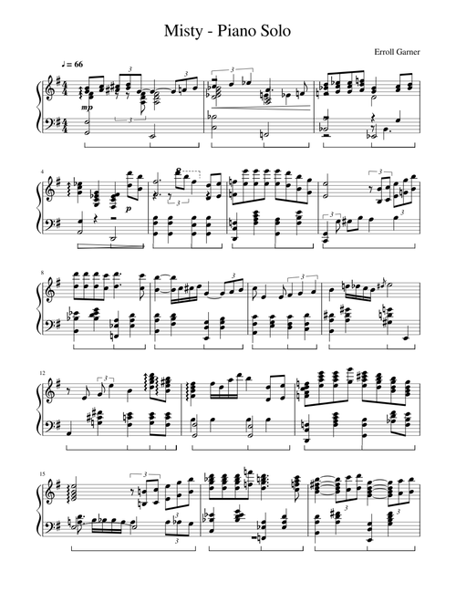 Misty Piano Solo by Erroll Garner