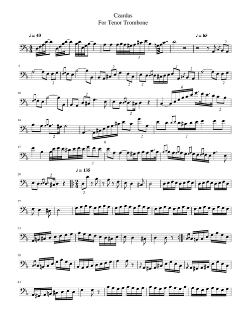 Czardas For Tenor Trombone