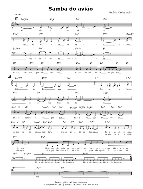 Antônio Carlos Jobim - Samba do avião - Text port