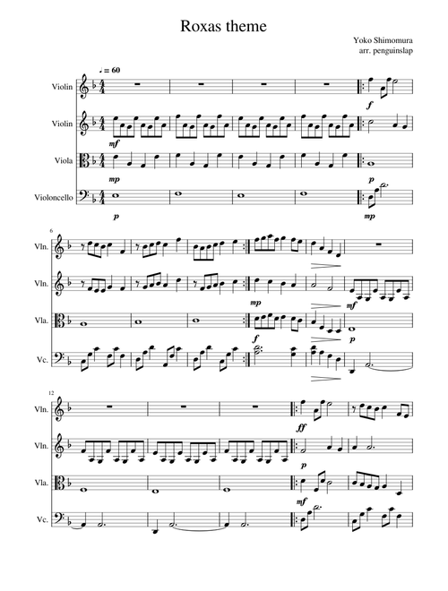 Roxas theme for strings