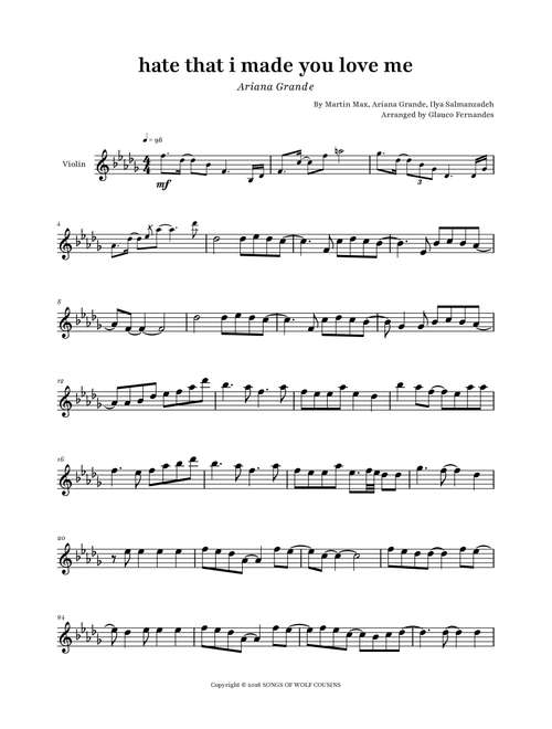 Hate That I Made You Love Me (Arr. Glauco Fernandes) - Ariana Grande, Martin Max, Ilya Salmanzadeh (Violin Solo)