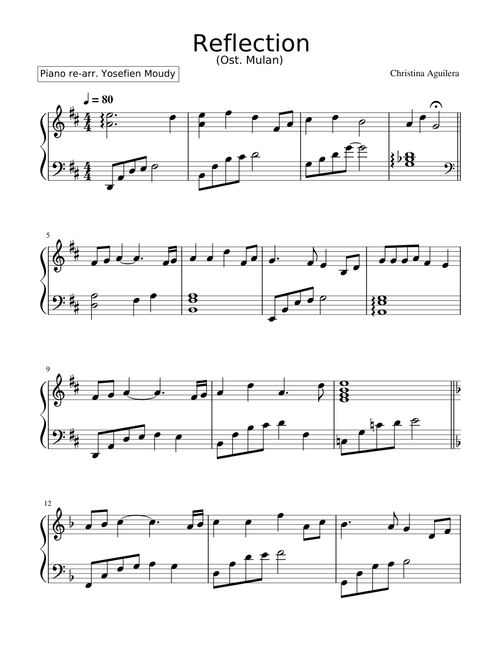 Reflection (Easy Piano)