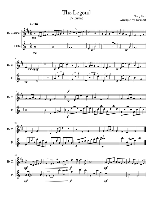 Deltarune: The Legend - Clarinet and Flute