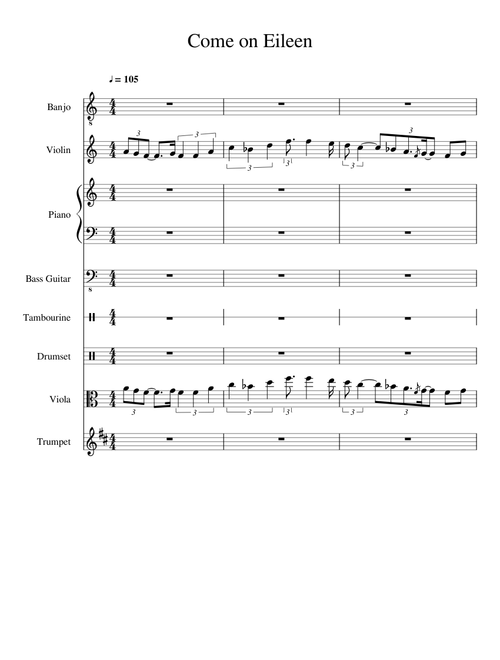 Come on Eileen - Sheet Music