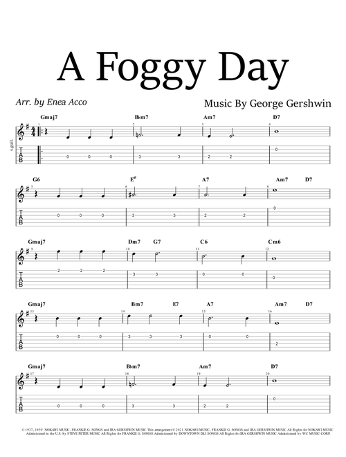 A Foggy Day (in London Town) (Arr. Enea Acco) - Ira Gershwin, George Gershwin (Lead Sheet - Fake Book)