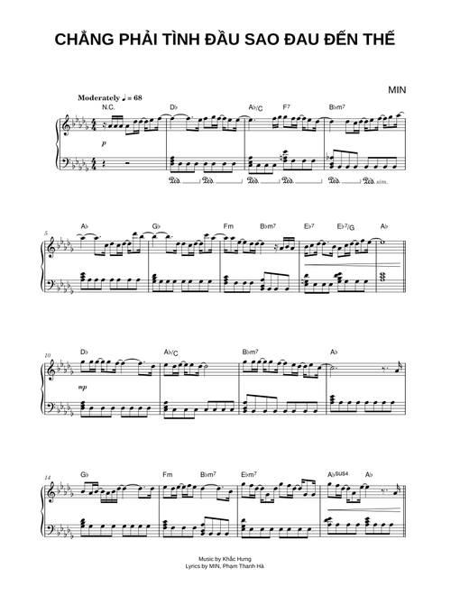 Chẳng phải tình đầu sao đau đến thế - MIN (Piano)