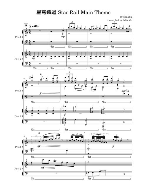 Honkai: Star Rail Main Theme – HOYO-MiX (Two Pianos)