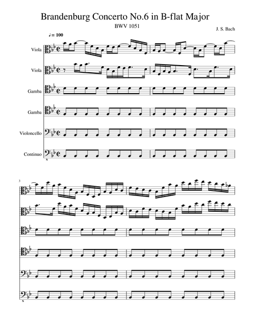 BWV 1051: Brandenburg Concerto VI in B-flat Major - all strings version