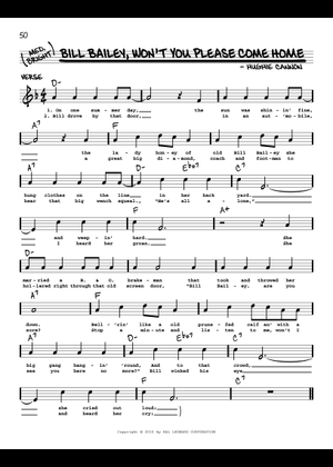Bill Bailey Sheet Music for Piano (Solo) easy | MuseScore.com