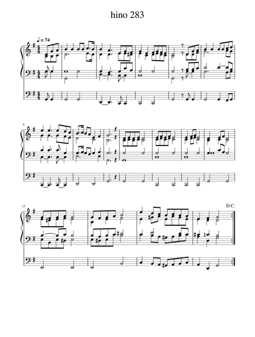 PARTITURA HINO 283 CCB HINÁRIO 5