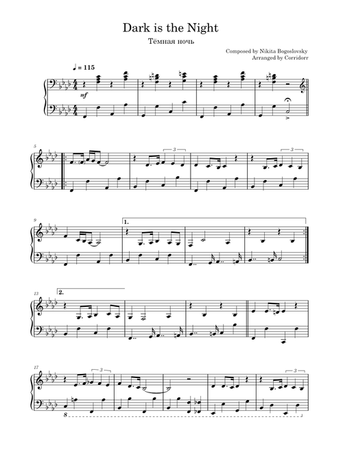 Dark is the Night – Elegant version