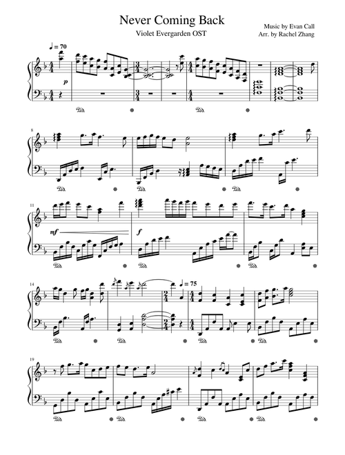 Never coming back- Violet Evergarden music by Evan Call