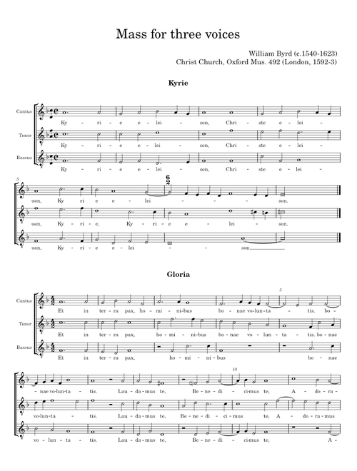 Mass for three voices - William Byrd