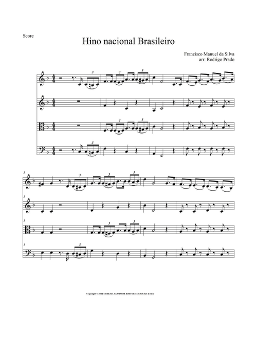 Hino Nacional Brasileiro (Arr. Rodrigo Prado) - Aluisio De Vasconcellos Didier (String Quartet)