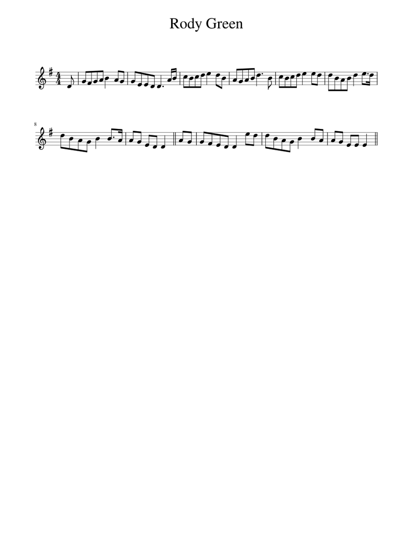 Green Rody Rody Green Sheet music for Piano (Solo) | Musescore.com
