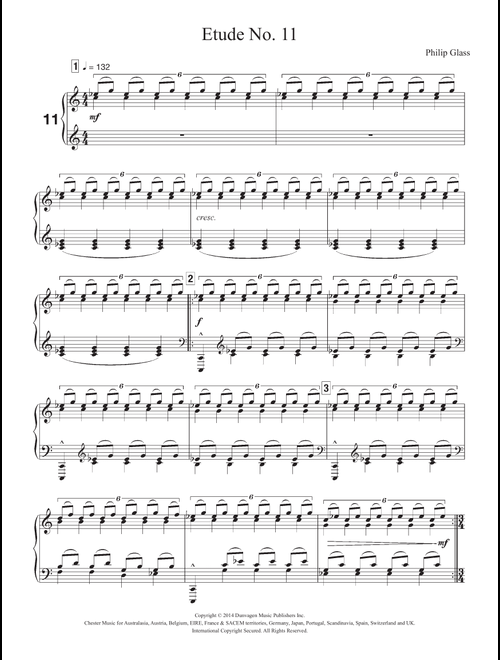 Etude No. 11 - Philip Glass (Piano Solo)