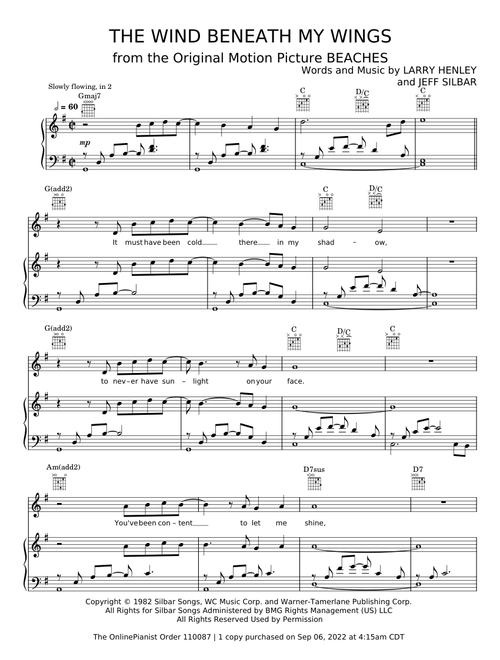 The wind beneath my wings - Larry Henley