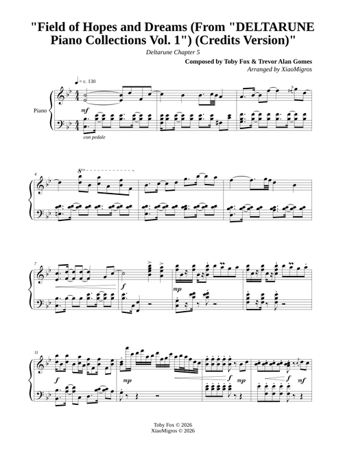 Field of Hopes and Dreams (From DELTARUNE Piano Collections Vol. 1") (Credits Version) - DELTARUNE Chapter 5