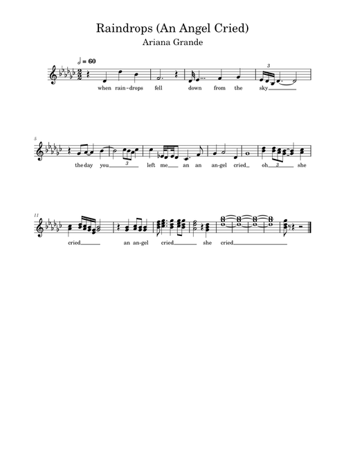 Raindrops an angel cried – Ariana Grande