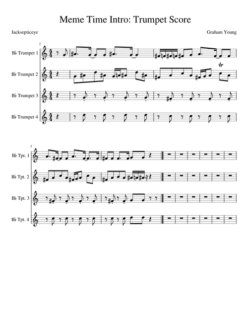 Meme Time: Jacksepticeye Intro Trumpet Score