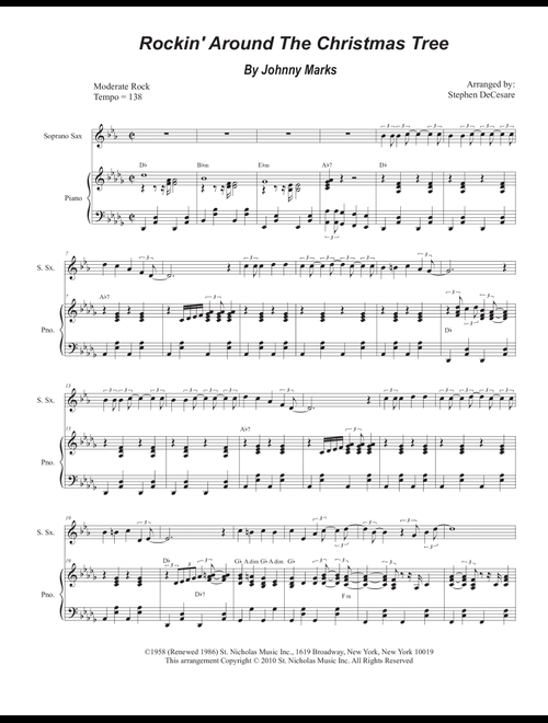 Rockin' Around The Christmas Tree (Arr. Stephen DeCesare) - Toby Keith (Soprano Sax and Piano)