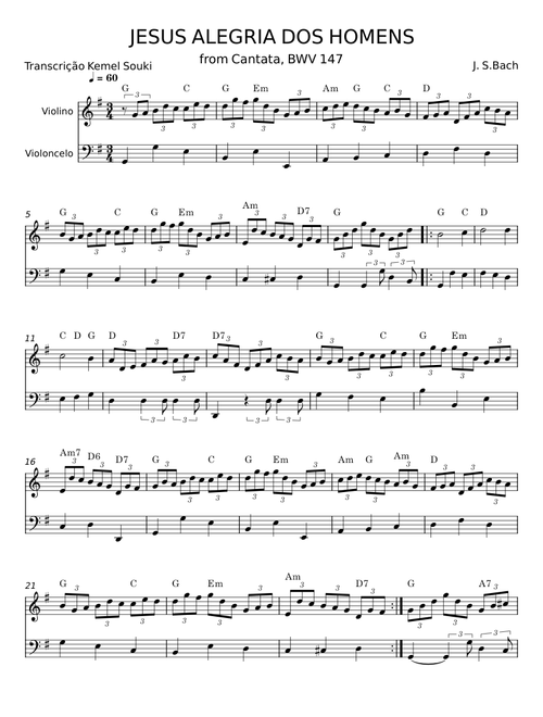 Jesus Alegria dos homens - Johann Sebastian Bach