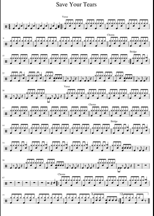 Play Official version of Save your tears Sheet Music by The Weeknd for ...