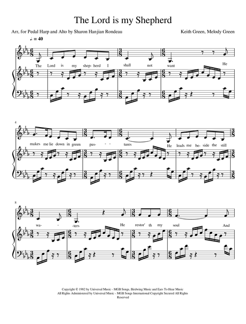 The Lord Is My Shepherd (Arr. Sharon Hanjian Rondeau) - Keith Green (Small Ensemble)