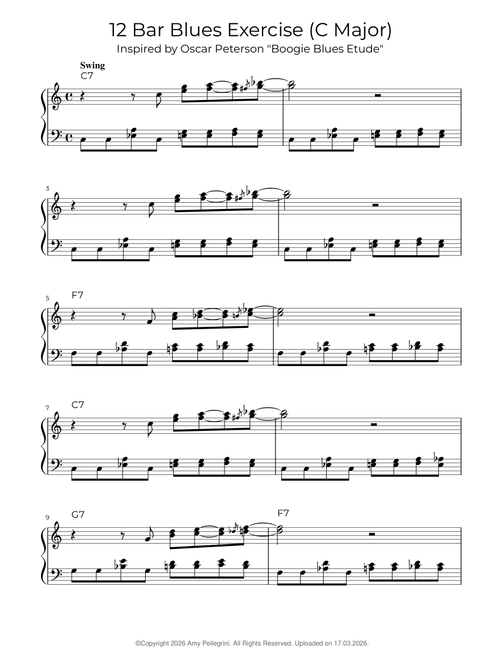 12 Bar Blues Piano Exercise (C Major) - Amy Pellegrini