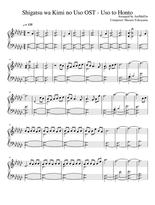 Shigatsu wa Kimi no Uso OST - Uso to Honto