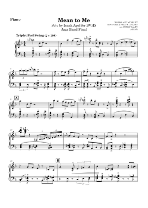 Mean To Me Sheet Music with Chords for Guitar, Bass guitar, Drum