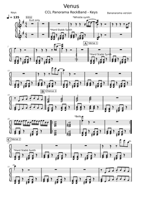 Free Venus by Bananarama sheet music | Download PDF or print on