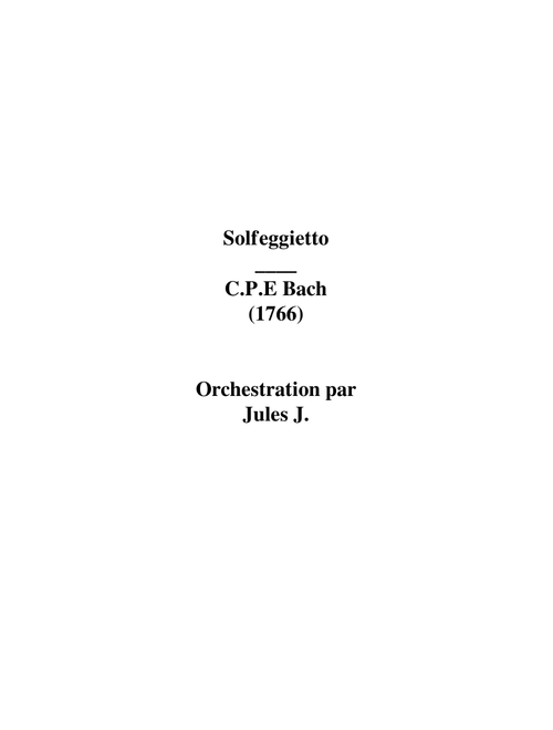 Solfeggietto - Orchestration