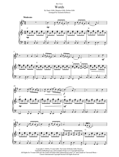 Words (Arr. Kaiserin Rebecca) - Bee Gees (French Horn and Piano)