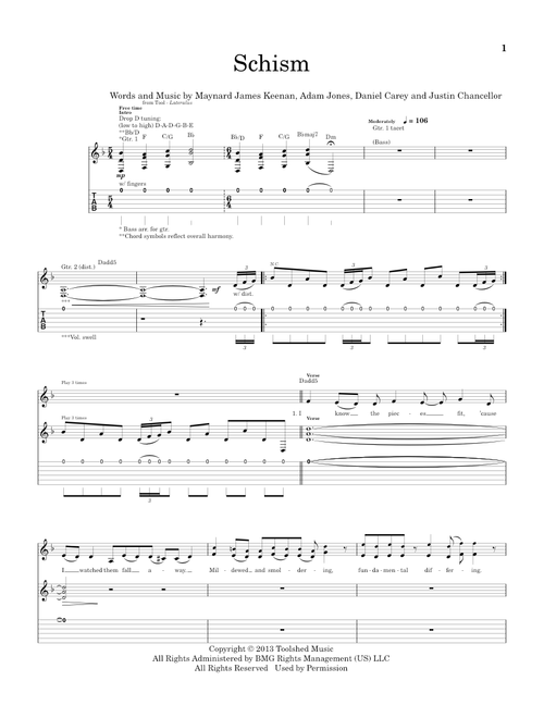 Schism - Tool (Guitar Tab)