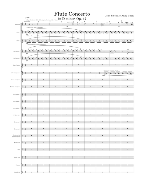 Concerto for Violin and Orchestra in D Minor, Op 47 – Jean Sibelius Concerto for Flute