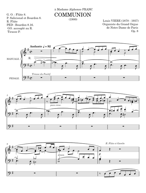 Communion, Op.8 - Louis Vierne