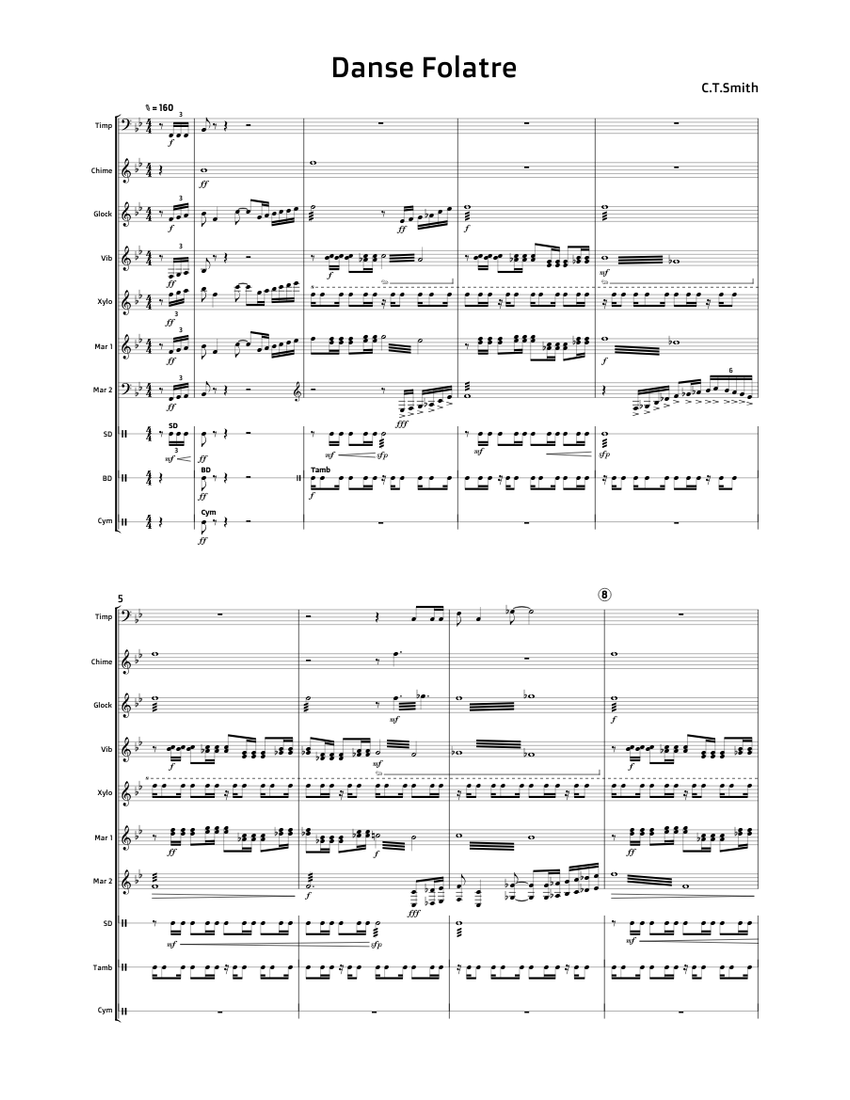 【吹奏楽】クロード・T・スミス／華麗なる舞曲 フルスコア、パート譜、フルセット 華麗なる舞曲(フルスコア) Danse Folatre (Full Score, No Parts