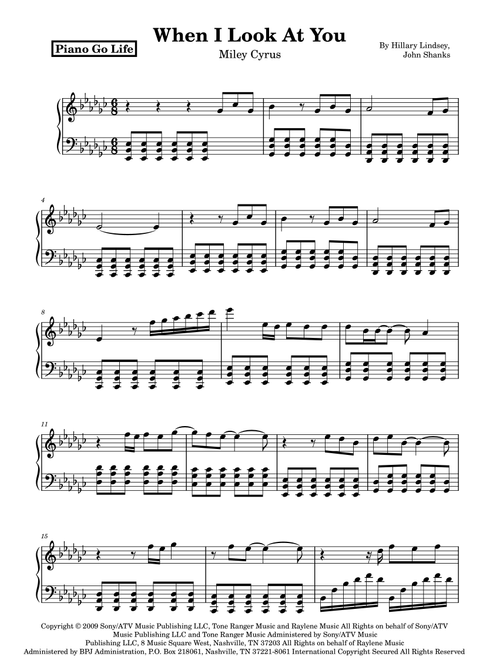 When I Look At You (Arr. Piano Go Life) - Miley Cyrus (Piano Solo)