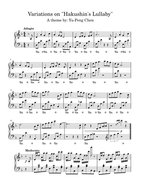 Variations on Hakushin's Lullaby by Yu-Peng Chen