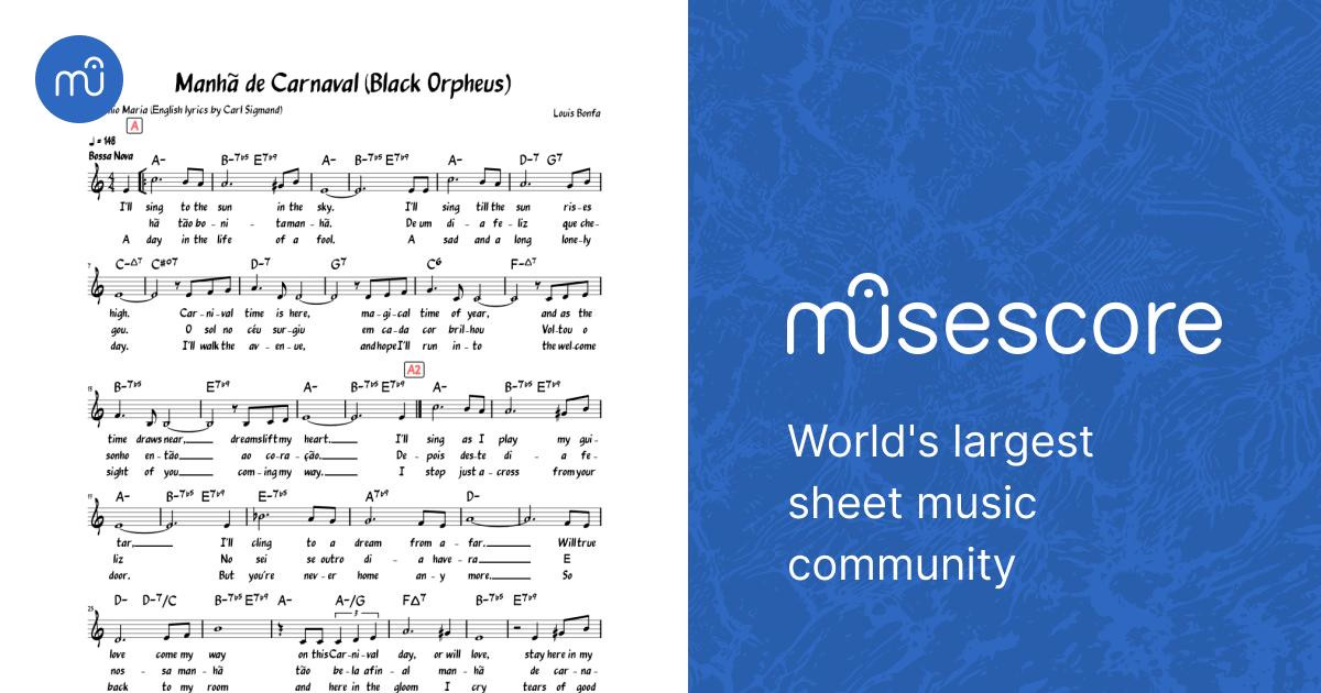 Manhã de Carnaval (Black Orpheus) (Lead sheet with lyrics ) Sheet Music ...