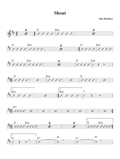 Shout (Arr. David M Fagnant) - The Isley Brothers (Piano-Vocal-Guitar)