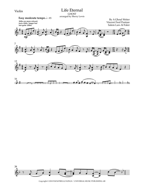Life Eternal (Arr. Sherry Lewis) - Ghost (Violin Solo)