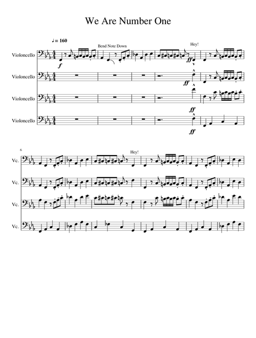 We Are Number One Cello