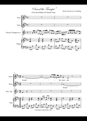 Sound the trumpet - Henry Purcell Sheet Music for Piano