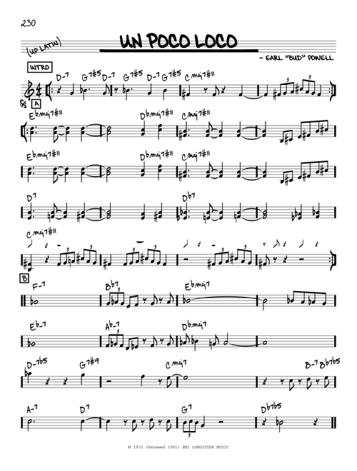 Un Poco Loco - Bud Powell (Real Book - Melody-Chords)