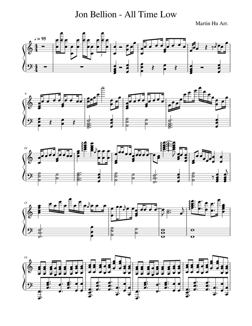 Jon Bellion All Time Low Sheet music for Piano (Solo)