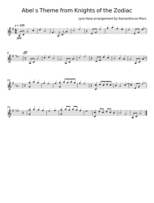 Abel s Theme from Knights of the Zodiac – Lyre Harp