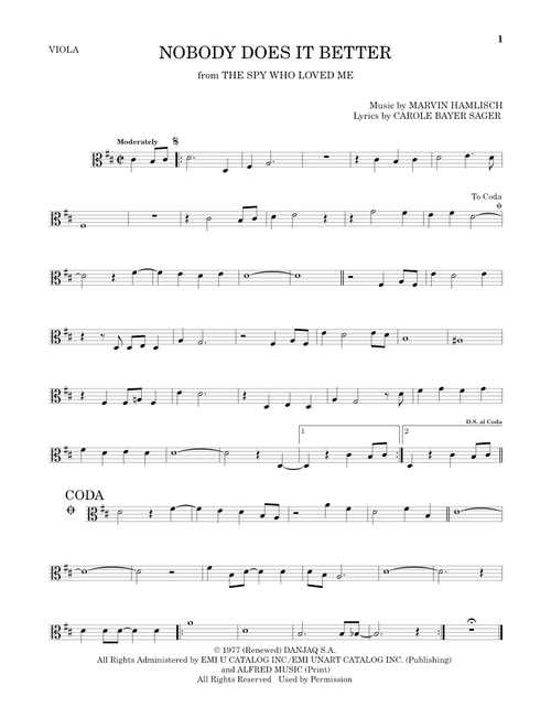 Nobody Does It Better - Carly Simon (Viola Solo)